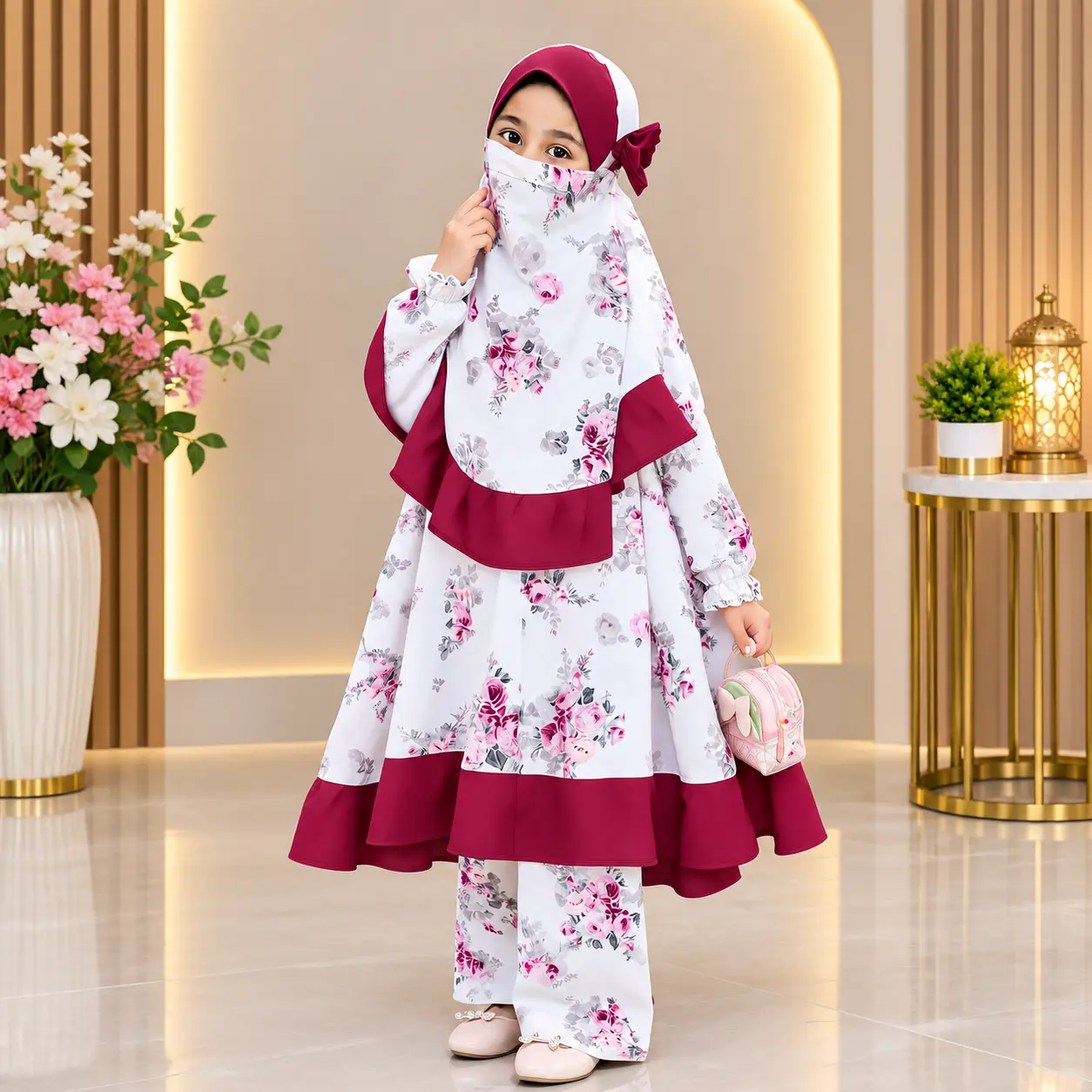 Kids Cherry Khimar Set KCKS129